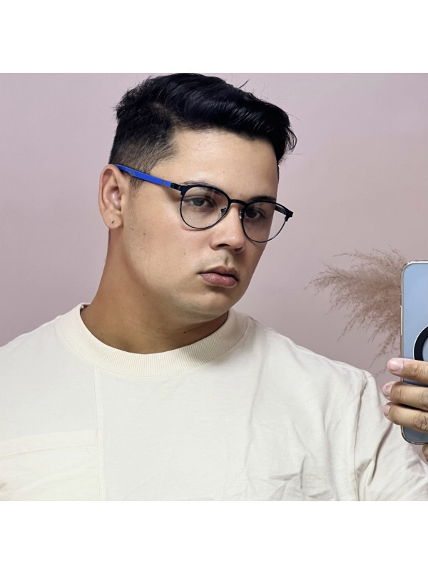 Armação de Óculos R2221 Redondo Azul